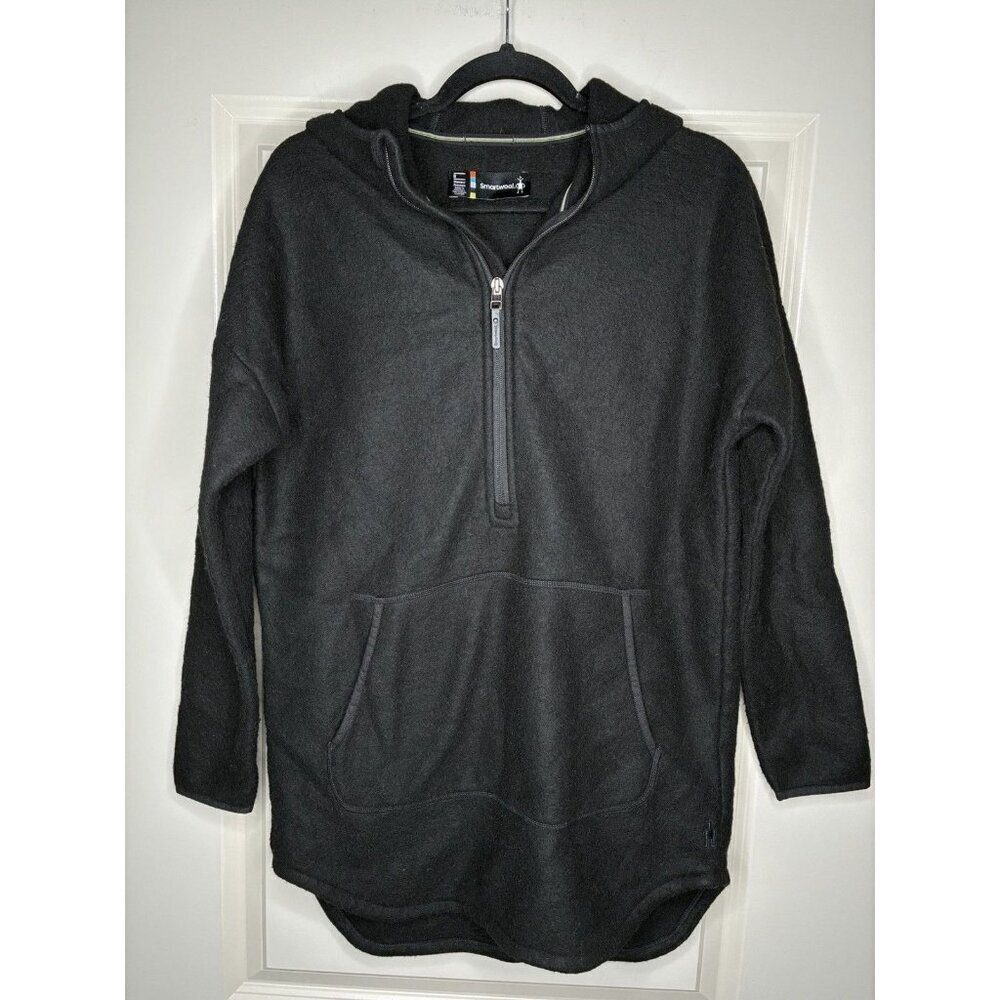Smartwool Hudson Trail Half Zip Fleece Jacket Poncho Black Women's Small